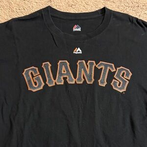 Majestic Black Giants Tee with Orange Accents